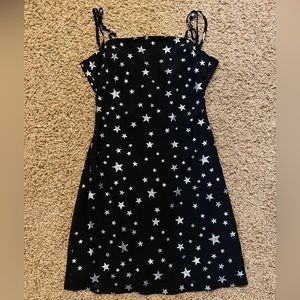Nordstrom Black and Silver Star Pattered Dress